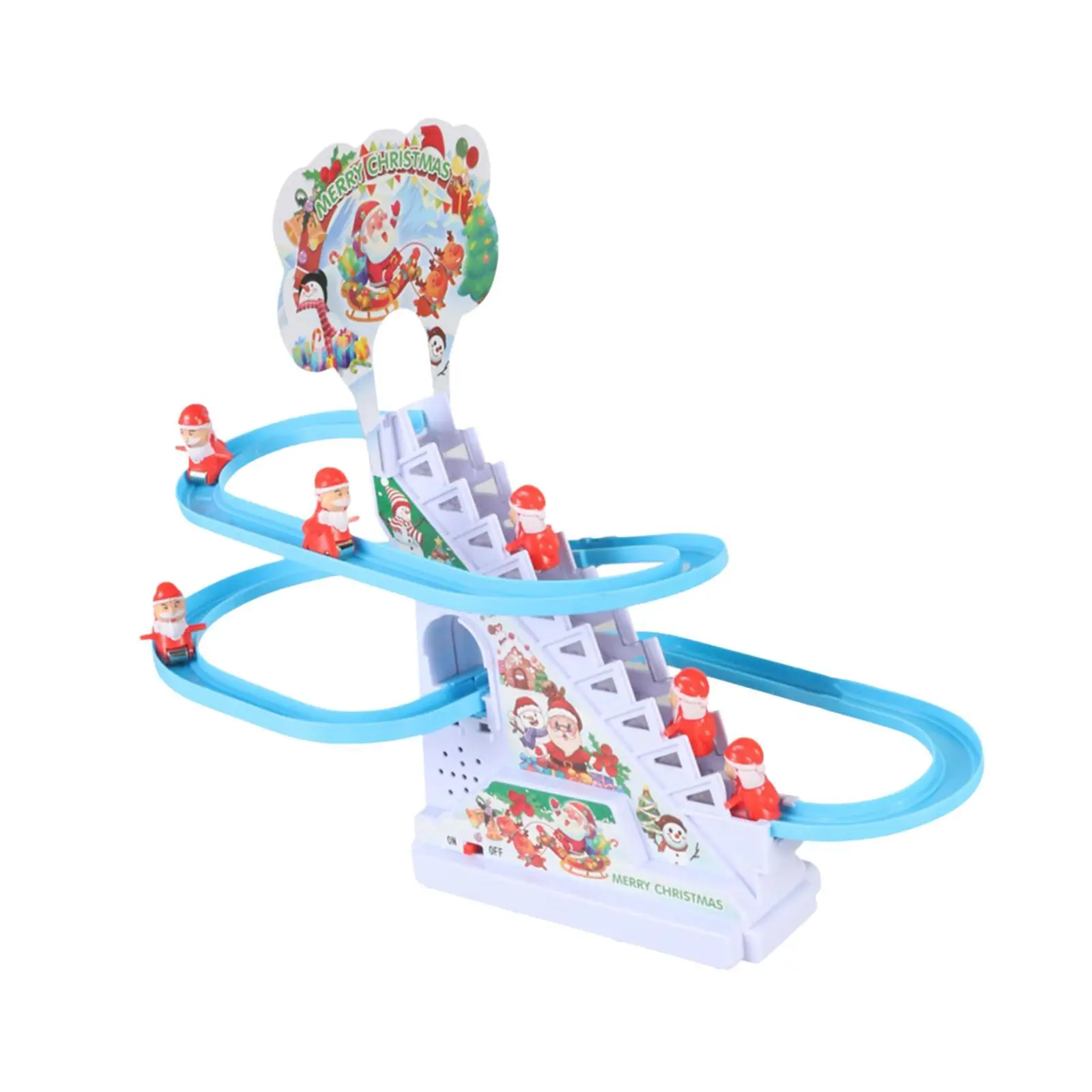 Santa Slide Play Set on/Off Button Race Game Toy for Children Toddlers Gifts