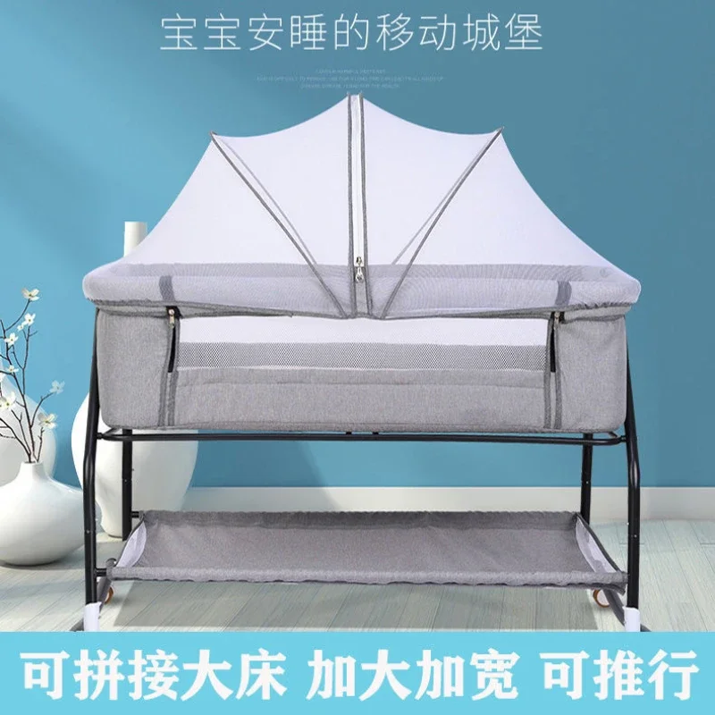Cuna para bebé recién nacido, cama Queen empalmada, cama para niño multifunción portátil plegable, cuna extraíble para bebé - imagen 2