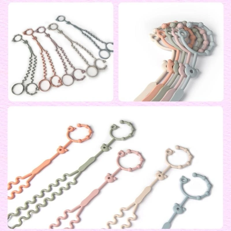 Taza y chupete silicona M76C para mantener bebé conveniente 2 en 1, taza para bebé y cordones juguete silicona, - imagen 3