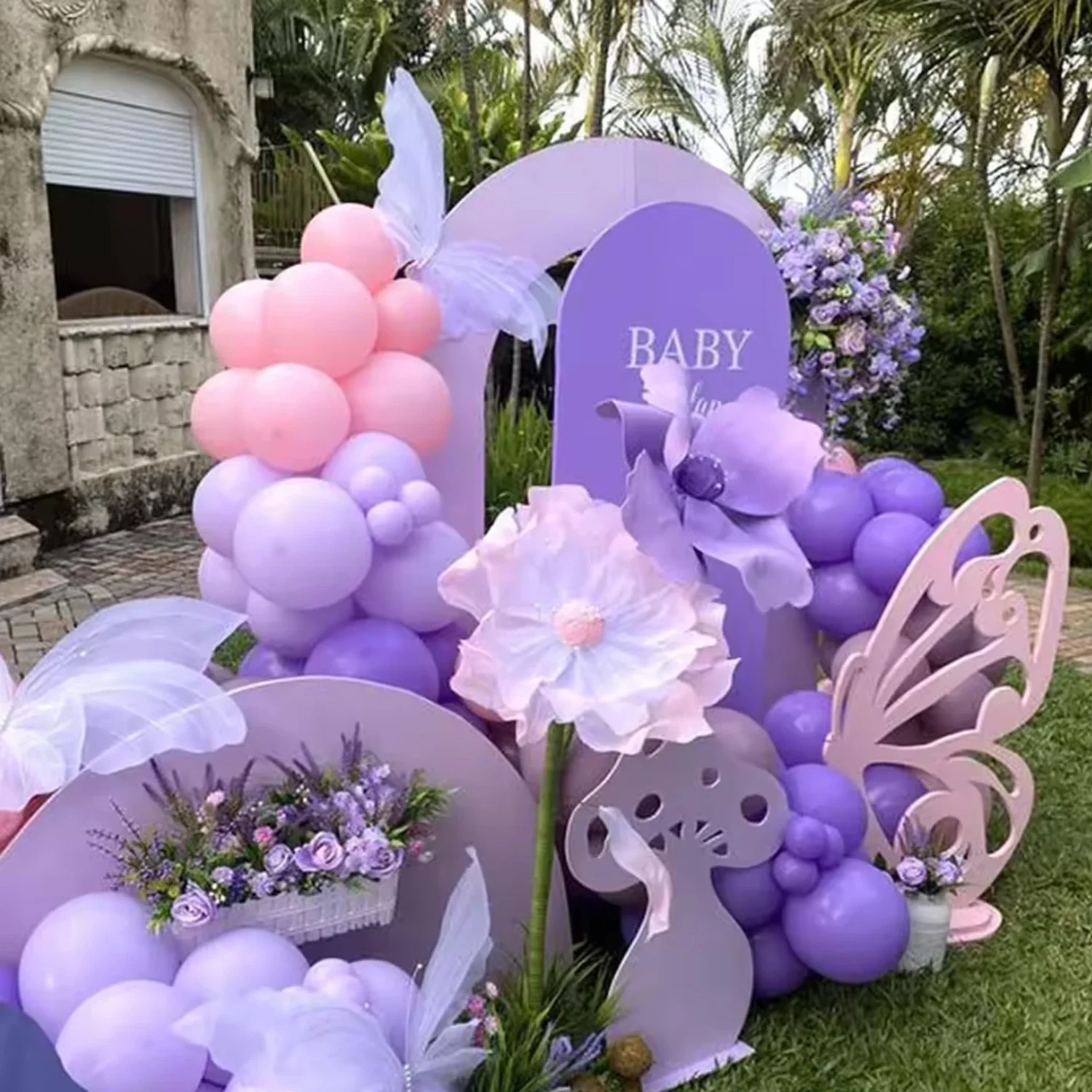 Globos fiesta metálicos rosa morado cumpleaños niña látex brillante - imagen 4