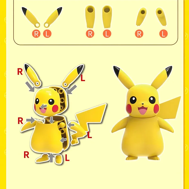 Figura de Pokémon, modelo de ensamblaje, bola de juguete, Pikachu, Eevee, Lapras, Gengar, Mew, snorlax, Bulbasaur, muñeca original, monstruos de bolsillo, regalo para niños - imagen 2