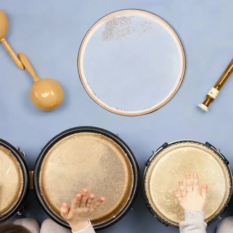 Tambor de mano, juguete musical de Aprendizaje Temprano, cuentas de ola de mar, juguete de percusión para bebé, instrumento Musical educativo para niños pequeños, pandereta - imagen 3