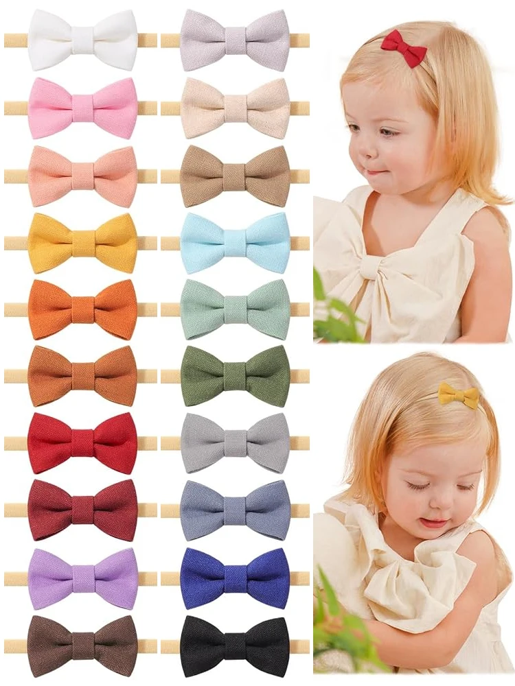 10 unids/set diadema con lazo para bebé, bonita banda elástica para el pelo de nailon para bebés y niños pequeños, accesorios para el cabello con lazo de princesa para niña recién nacida - imagen 2