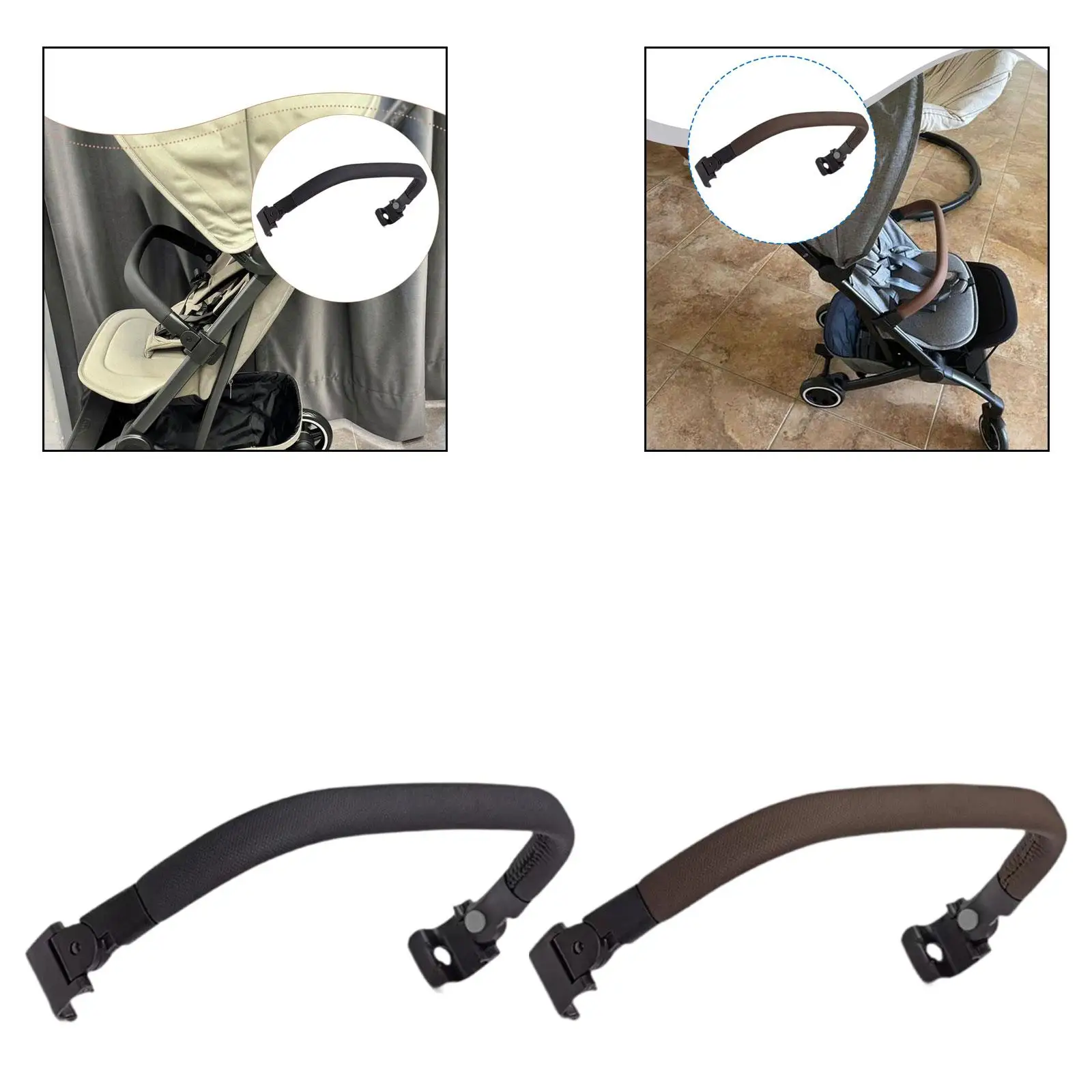 AER Plus Reposabrazos plegable de cuero sintético para cochecito - imagen 4