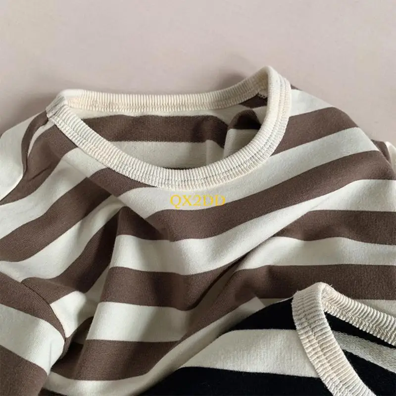 Sudadera de algodón a rayas para niños – Estilo vintage sin cremallera