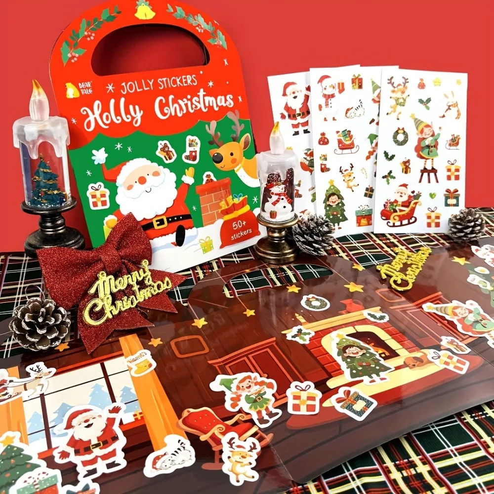 Pegatinas navideñas, paquete de pegatinas de muñeco de nieve de Papá Noel para niños y adolescentes, pegatinas navideñas para tarjetas de álbum de recortes, regalos de navidad - imagen 3