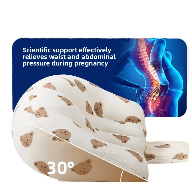 Almohada de embarazo para dormir lateral: soporte de maternidad en forma de U con funda transpirable y diseño lavable a máquina - imagen 5