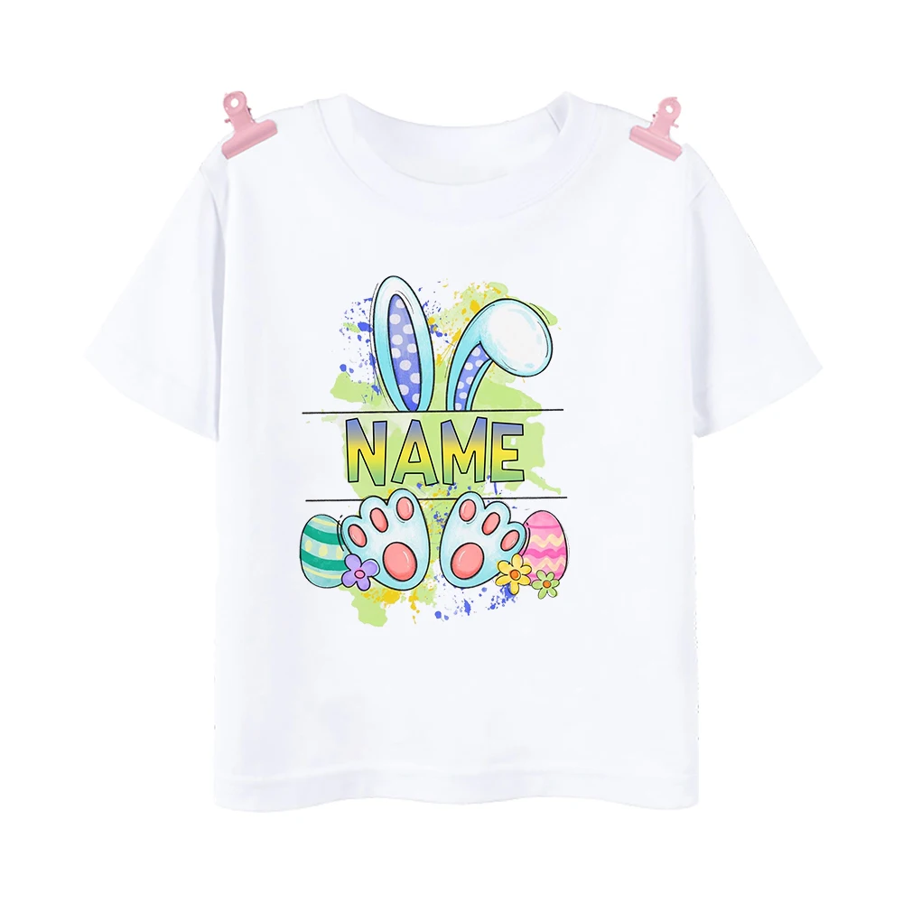 Camiseta personalizada Pascua con nombre conejito para niños y niñas - imagen 4