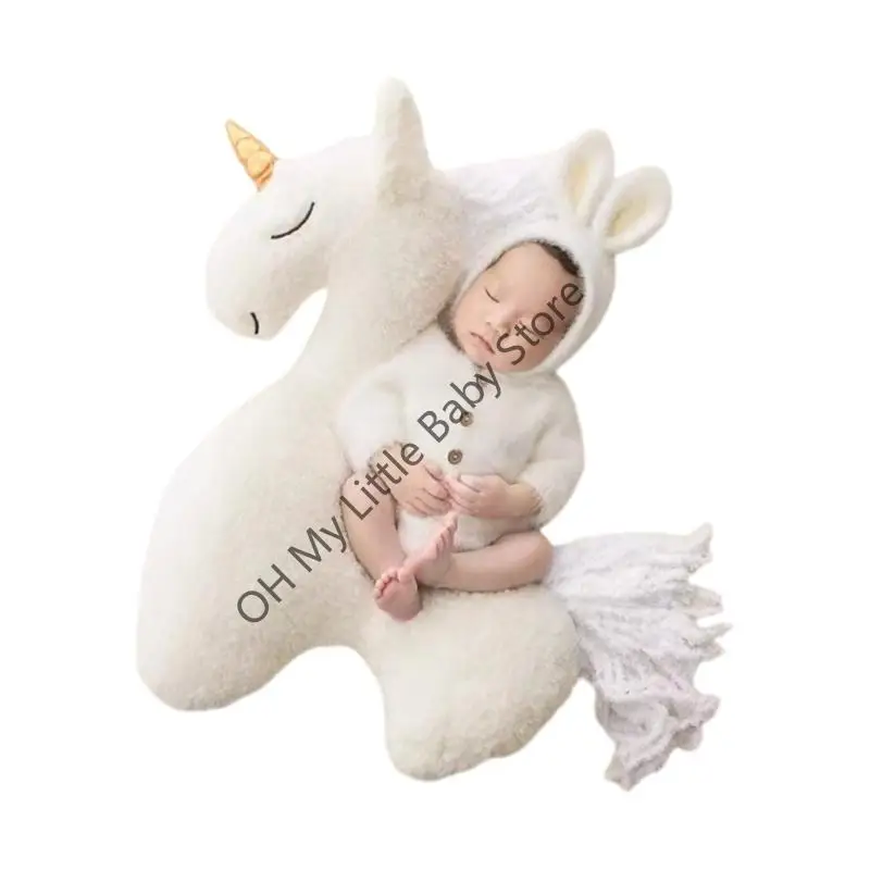 M76C Cartoon Single Horned Horse Props Posters Photo Fotografía Posando ayuda para crear recuerdos en casa o estudio - imagen 2