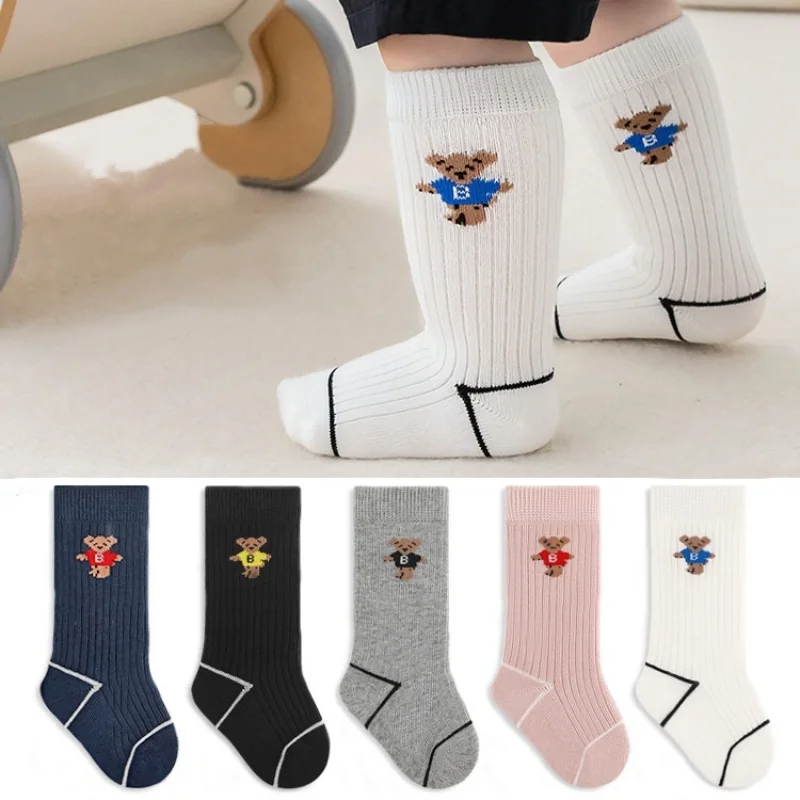 Calcetines de algodón para niños, calcetines deportivos bonitos de dibujos animados para primavera y otoño para estudiantes, calcetines de moda para niños y niñas de 0 a 5 años