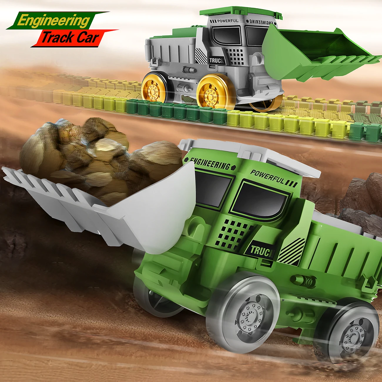 Juego de pista de coche de carreras de dinosaurios eléctricos, coche de carril Flexible de escalada mágica, rompecabezas educativo de juguete para niños - imagen 3