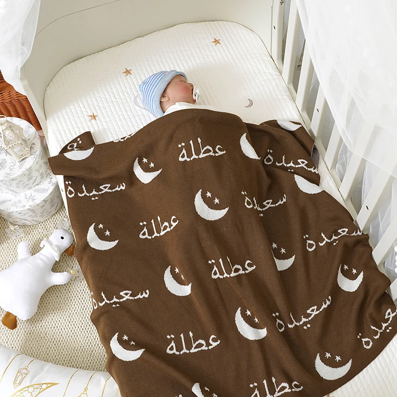 Manta de punto para bebé recién nacido, manta envolvente para cochecito, fundas para dormir de 100x80CM, colcha de cama para niño y niña, moda árabe a cuadros Sof