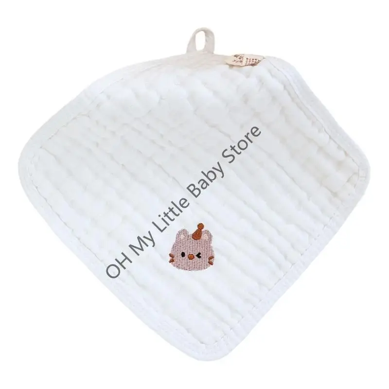 M76C 1pc/5pcs Toalla cuadrada algodón para bebé, dibujos recién nacidos wipe bits beligas 6 capas - imagen 3