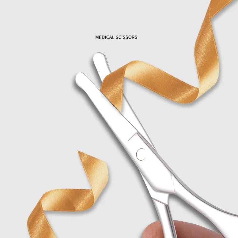 Cortador de cejas redondo, tijeras de pelo de nariz recta, punta para uñas, barba, manicura, maquillaje, herramientas de acero inoxidable - imagen 2