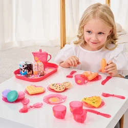 Juguetes para niñas DIY, juguete para juego de imitación, juego de pastel de comida de té de simulación, casa de juego, cocina, juego de té de la tarde, juguetes, regalos para niños