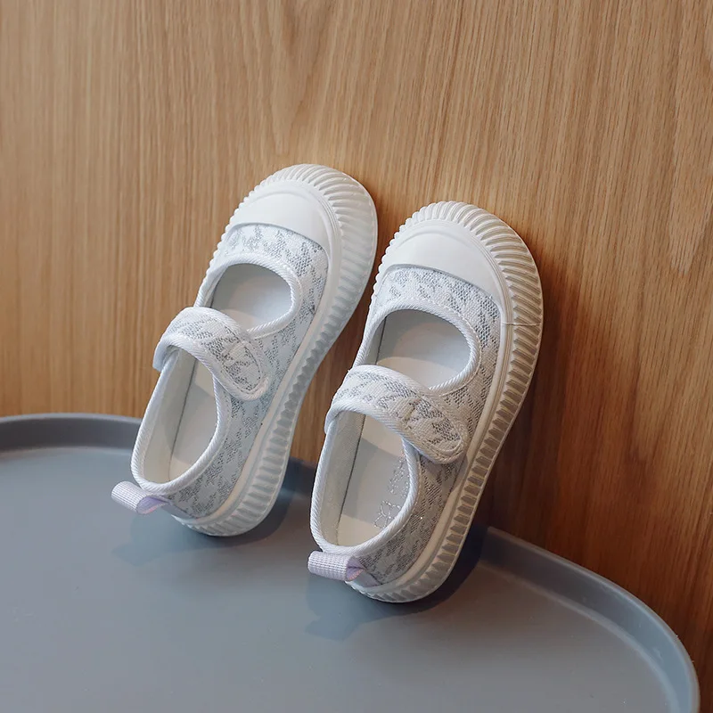 Zapatillas de deporte de verano para niños, nuevos zapatos cómodos y transpirables para niñas, suela gruesa, antideslizantes, suaves, informales, simples, de lona Retro para uso diario - imagen 3