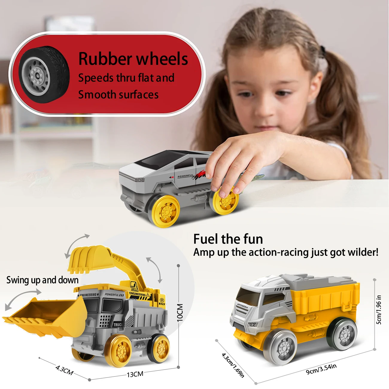 Repuesto de coches para pistas, rompecabezas para niños, escalada mágica, pista de juguete eléctrica, excavadora de coche, vehículo de ingeniería eléctrica de juguete - imagen 3