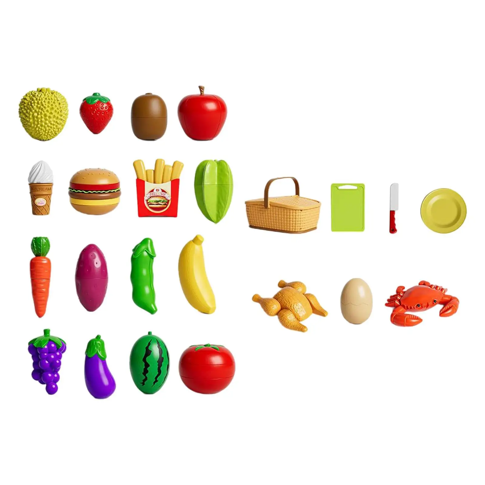 Cutting Fruits and Veggies Toy Interactive Play Kitchen Accessory Toy for Boy Girl Ages 3+ Years Old Children Kids Birthday Gift