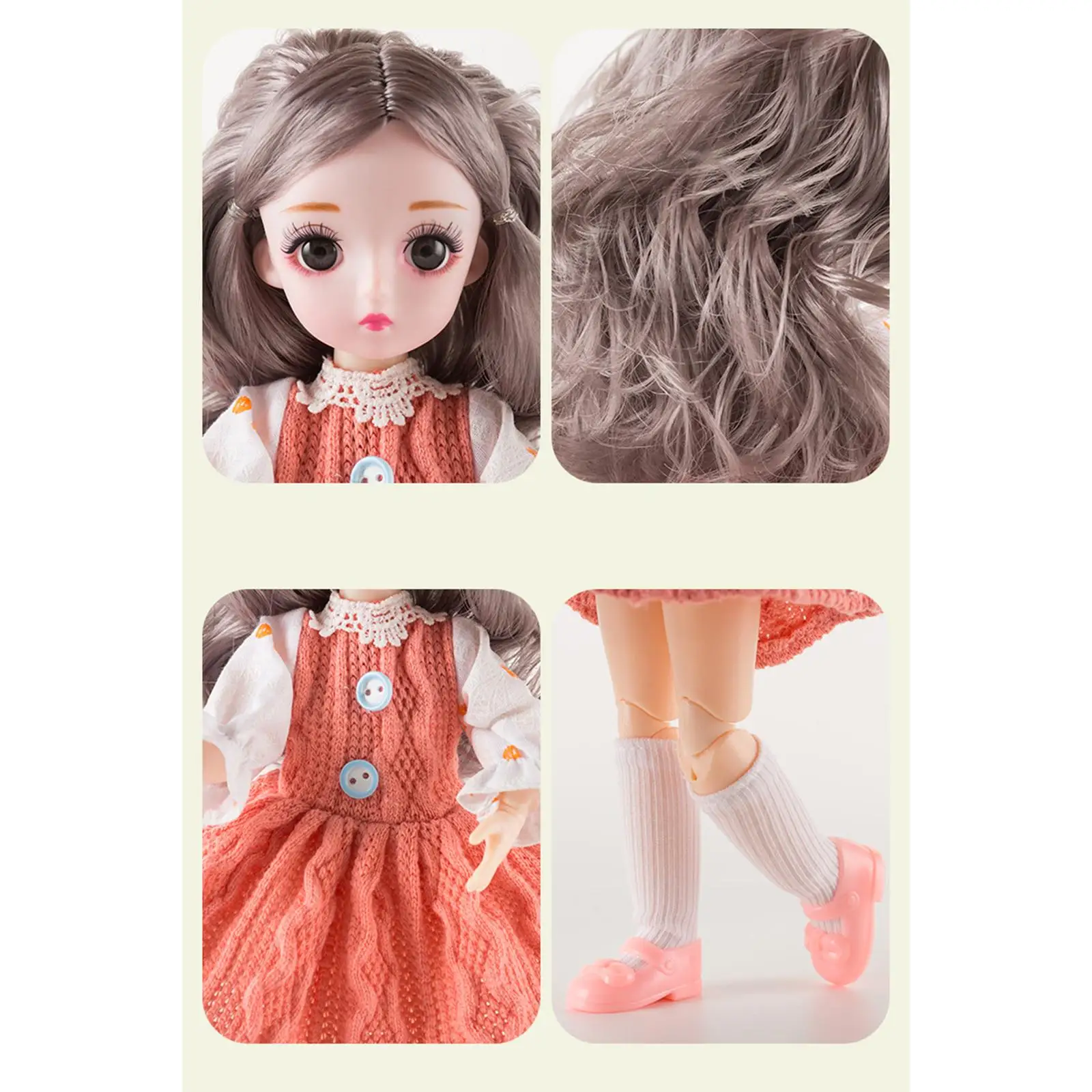 Muñeca BJD con accesorios: ropa, zapatos, peluca y maquillaje - imagen 3