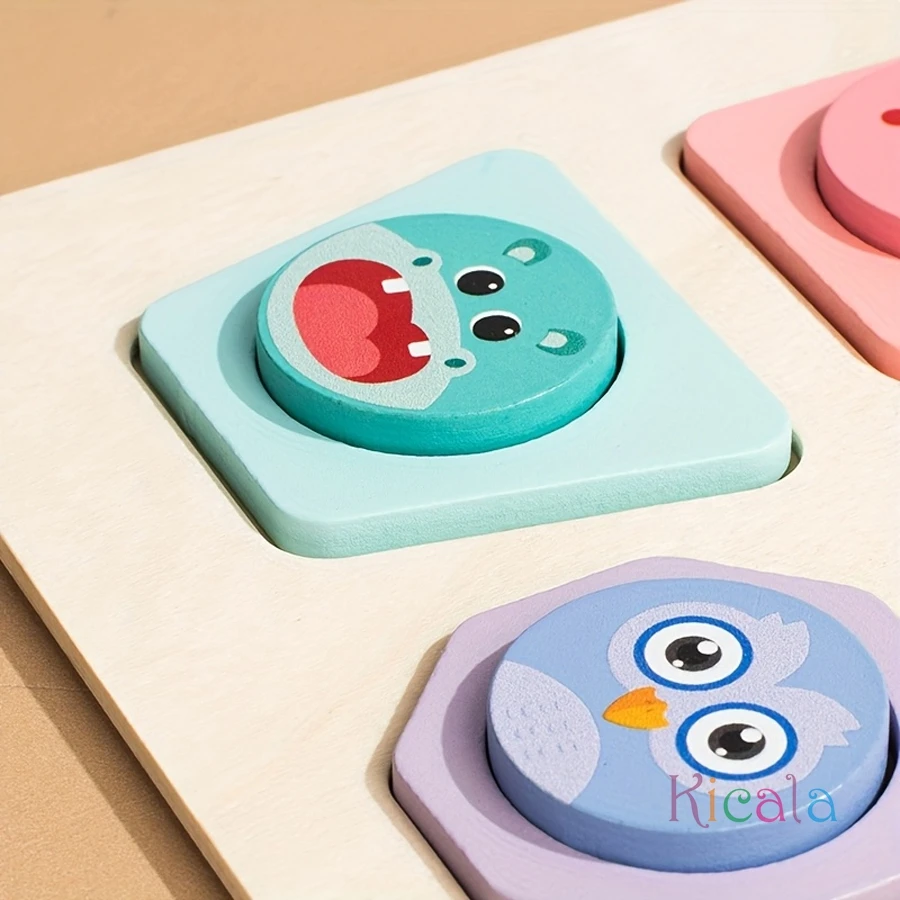 Juego educativo de formas y animales en madera didáctico - imagen 4