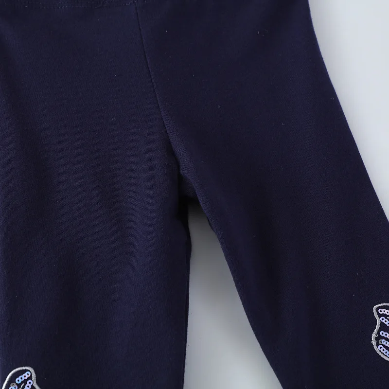 Mallas de ocio con lazo para niñas de 2 a 7 años, pantalones de algodón a la moda para niñas pequeñas, pantalones para primavera, verano y otoño, triangulación de envíos - imagen 3