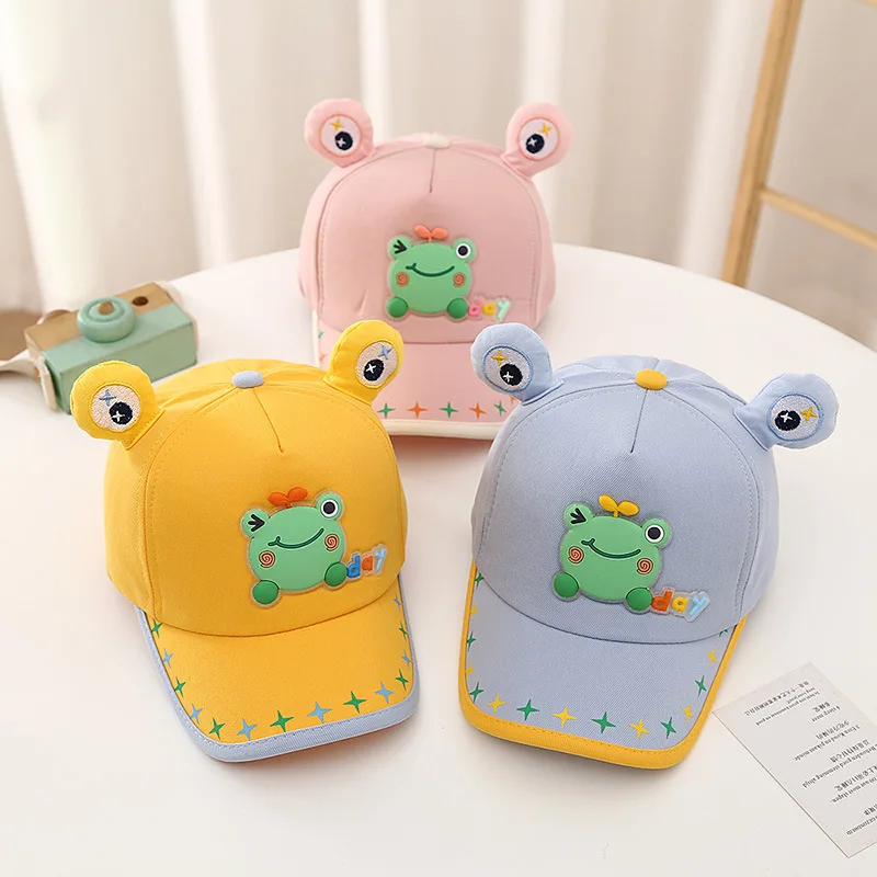 Gorra de rana de dibujos animados para niños, sombrero de Sol de salida para deportes al aire libre, protector solar para bebés, visera para exteriores, primavera y verano - imagen 4