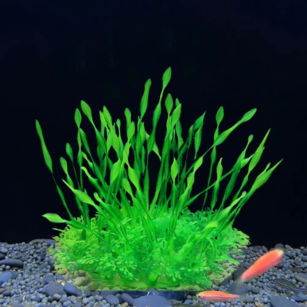 Pecera corta y ancha Artificial, planta de plástico, simulación de plantas de agua, hierba para pecera, decoración de Acuario, hermosa