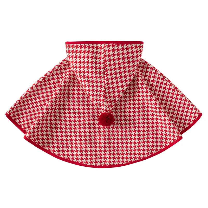Ropa de otoño para bebés, ropa para niñas recién nacidas, moda coreana, chal rojo con capucha, chaqueta infantil, abrigos para niños pequeños, capa de Navidad B269 - imagen 2