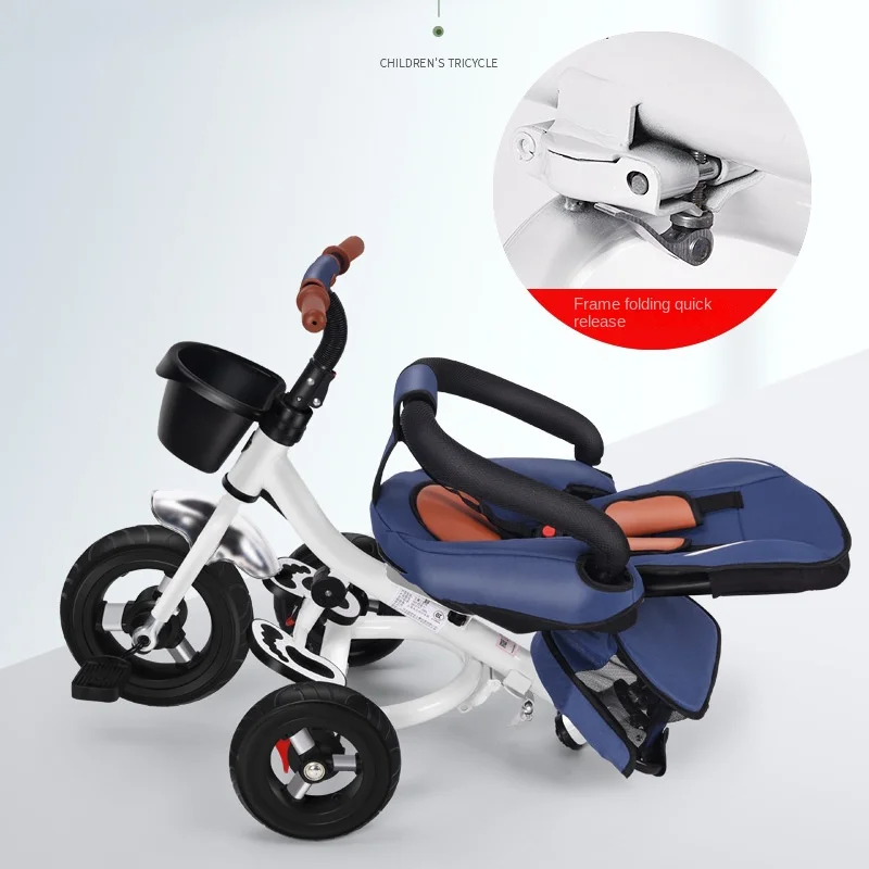 LazyChild-triciclo plegable y tumbado para niños, cochecito de bebé de 1 a 6 años, bicicleta ligera de tres ruedas - imagen 4