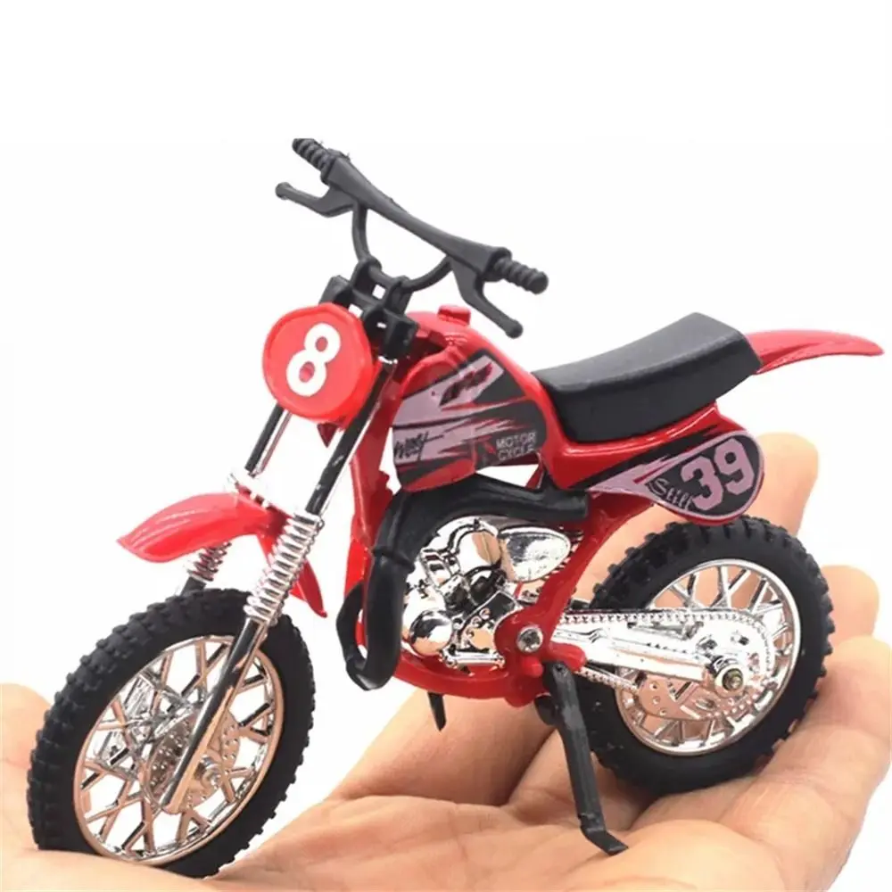 Modelo de motocicleta simulada, función deslizante, vehículo todoterreno, juguete de aleación para Motocross, juguete de Metal fundido a presión 1:18, regalo para niños - imagen 3