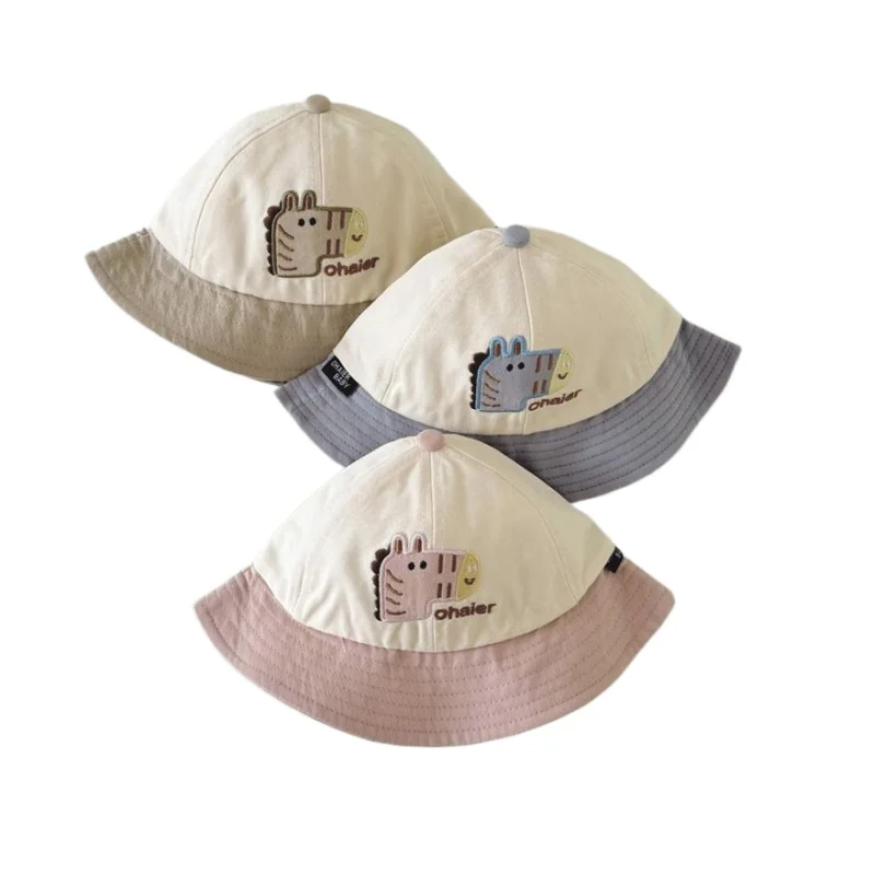 Sombreros de cubo para bebé de dibujos animados, sombrero de pescador con cuerda ajustable a prueba de viento para primavera y otoño, accesorios coreanos para niños y niñas de 8M a 3 años