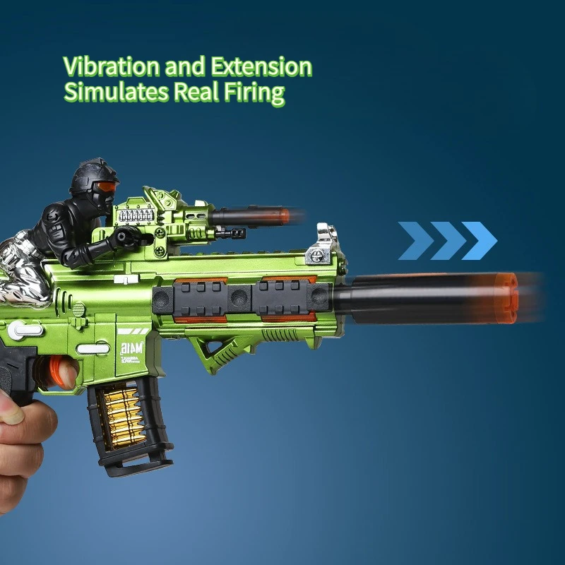 Submetralhadilla eléctrica simulada para niños, pistola de juguete de plástico sin emparejamiento, pistola de juguete con luz y sonido, regalos de fiesta para niños, recuerdos de fiesta - imagen 3