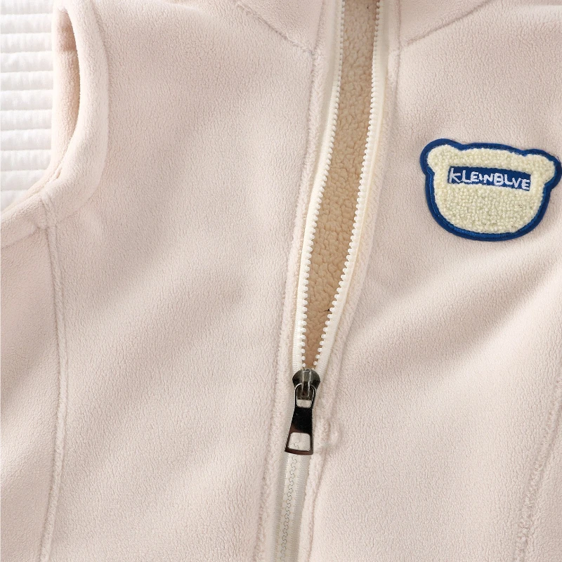 Chaleco infantil con forro polar de otoño/invierno: lindo cárdigan con cremallera y cuello alto: ropa de abrigo cálida, suave y acogedora para niños y niñas - imagen 4