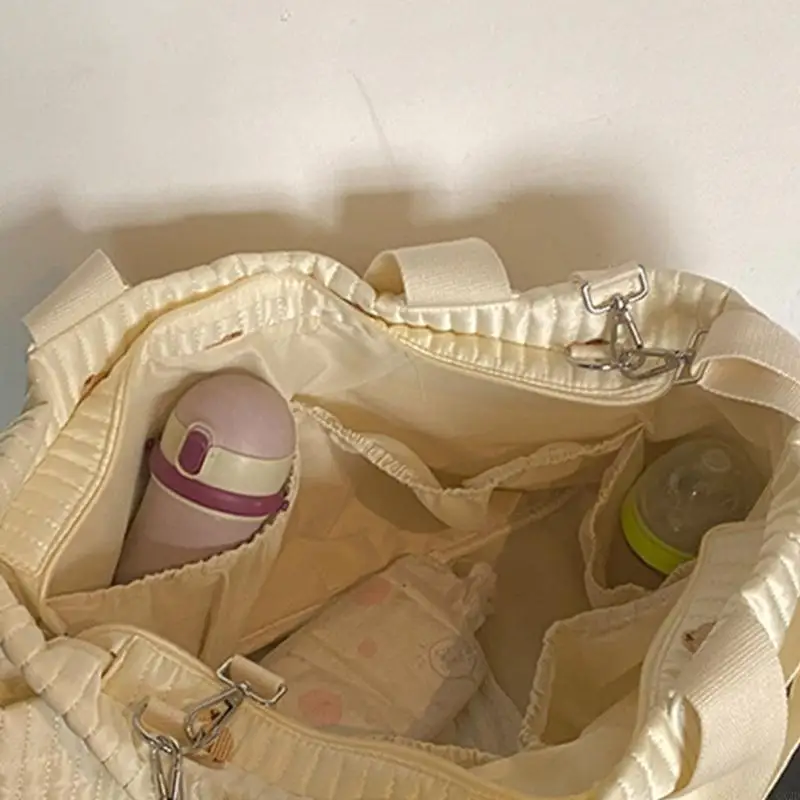 Bolso de mamá de gran capacidad para fácil almacenamiento de biberones y pañales con diseño bordado - imagen 3