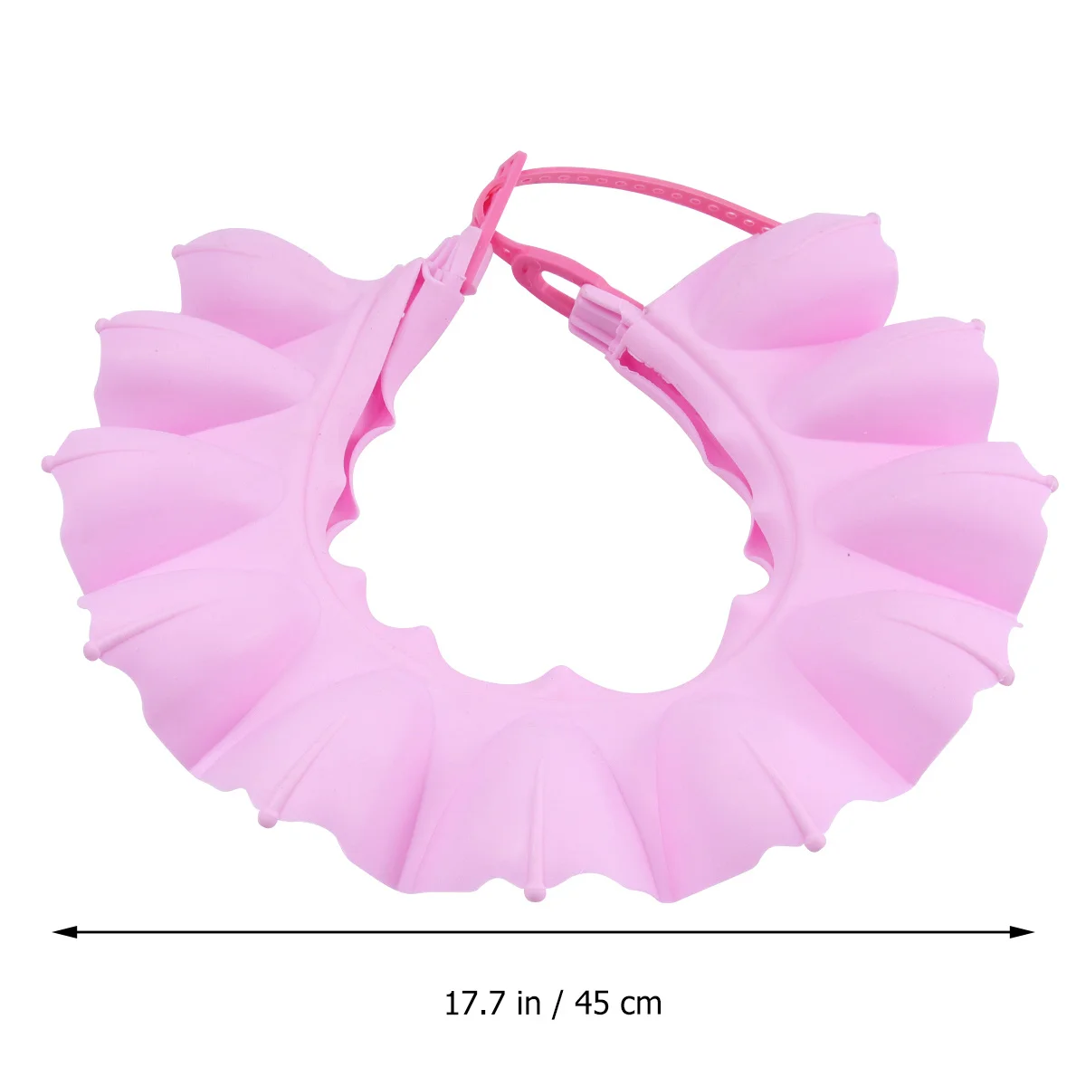 Gorro de lavado de pelo impermeable para bebé, Material Tpe, gorro de ducha ajustable suave para baño infantil, protección para los oídos, color rosa - imagen 4