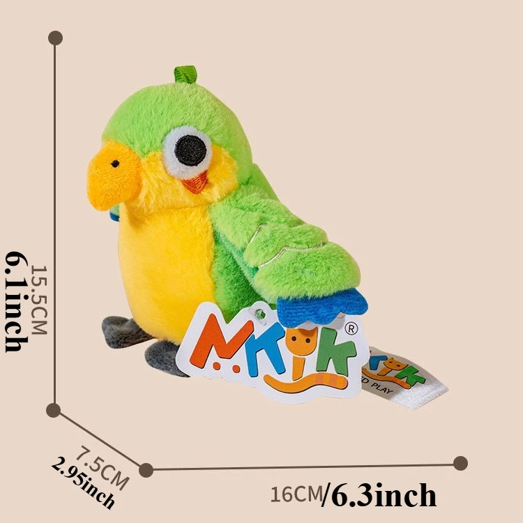 Flappy-juguete de peluche de loro para niños, alas electrónicas animadas para batidos de pájaros, recargable, sonido realista, activado por tacto - imagen 2