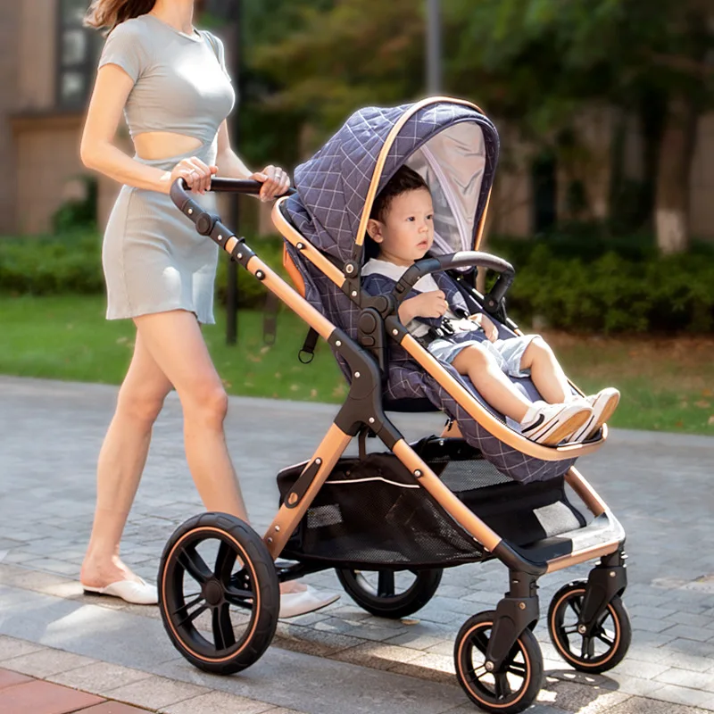 El alto paisaje del cochecito puede sentarse y acostarse con luz bidireccional con absorción de impactos - imagen 5