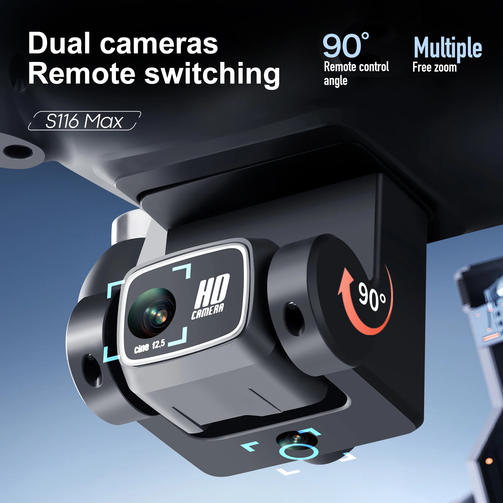 Dron S116 MAX RC 8K Cámara Dual HD flujo óptico profesional con pantalla sin escobillas 360 evitación de obstáculos WIFI FPV RC Dron - imagen 5