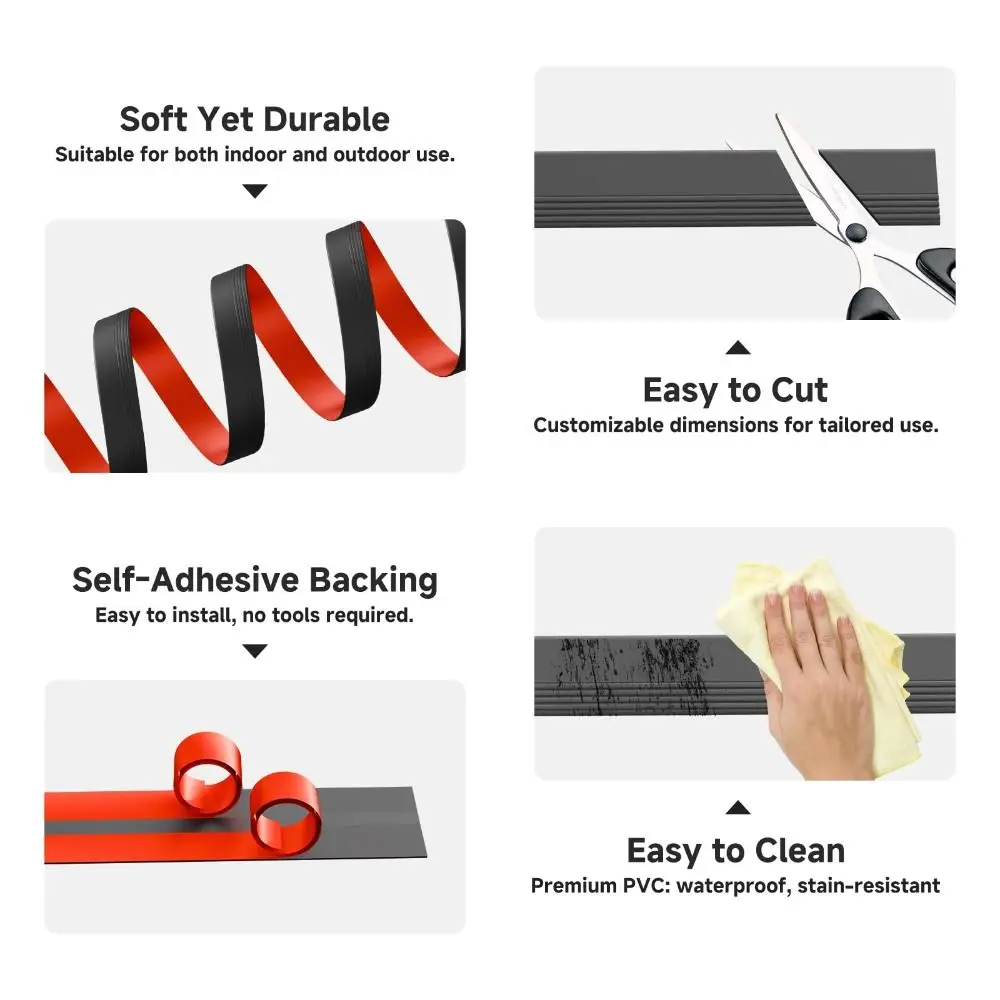 Alta calidad, 100cm, borde de escalera, autoadhesivo, antideslizante, Protector de borde de escalera, tira decorativa Flexible para interiores y exteriores - imagen 4