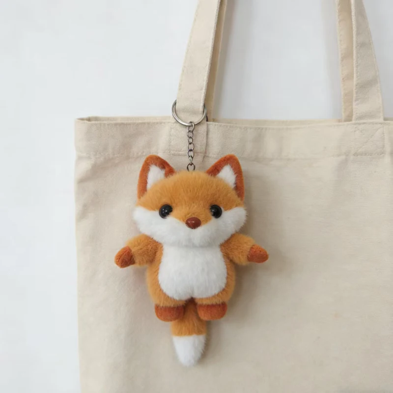Llavero de peluche de zorro para mochila – regalo infantil - imagen 3