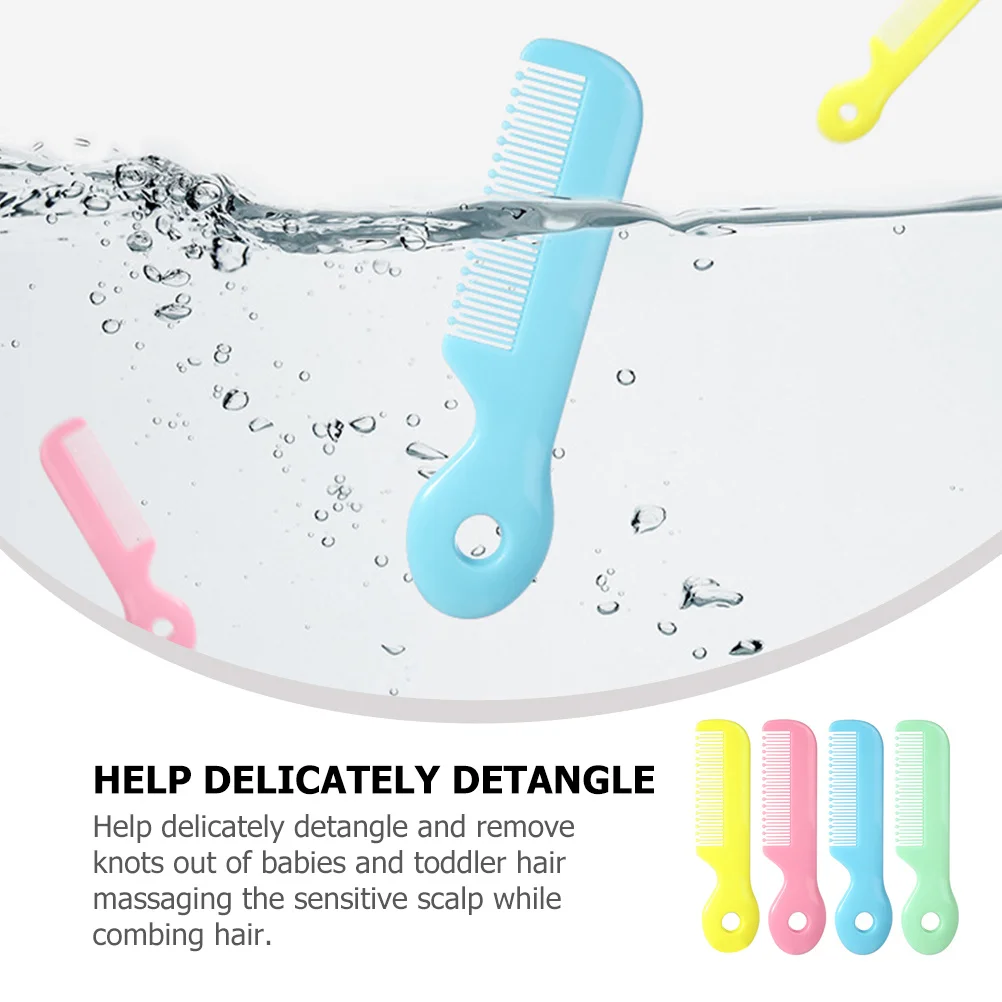 4 Uds peine para bebé dientes redondos de seguridad pelo para niños pequeños desenredante cepillo de pelo juego de limpieza peine para bebé cepillo de pelo infantil - imagen 4