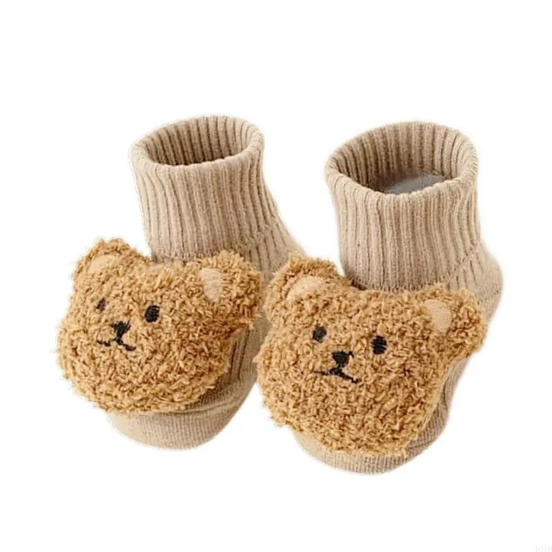 D7YD Calcetines algodón para suelo, puños elásticos transpirables para bebés, niños pequeños que aprenden a caminar