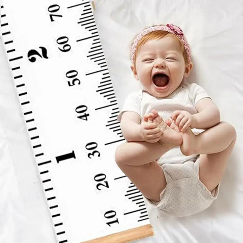 Tabla de altura para niños, tabla de pared de altura móvil para niños, regla de crecimiento reutilizable con cordón, marcador de medición para guardería, habitación de bebé - imagen 2