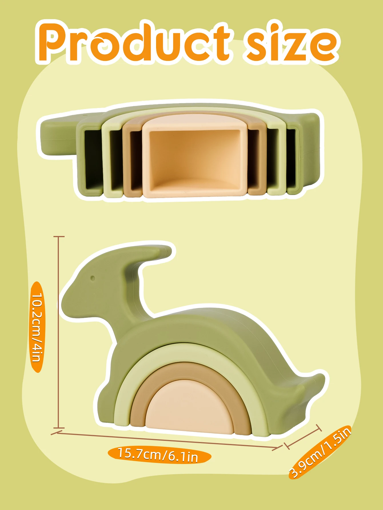 1 Juego de bloques de construcción de silicona para bebés, juguete educativo Montessori, juguetes apilables de silicona suave para niños pequeños - imagen 5