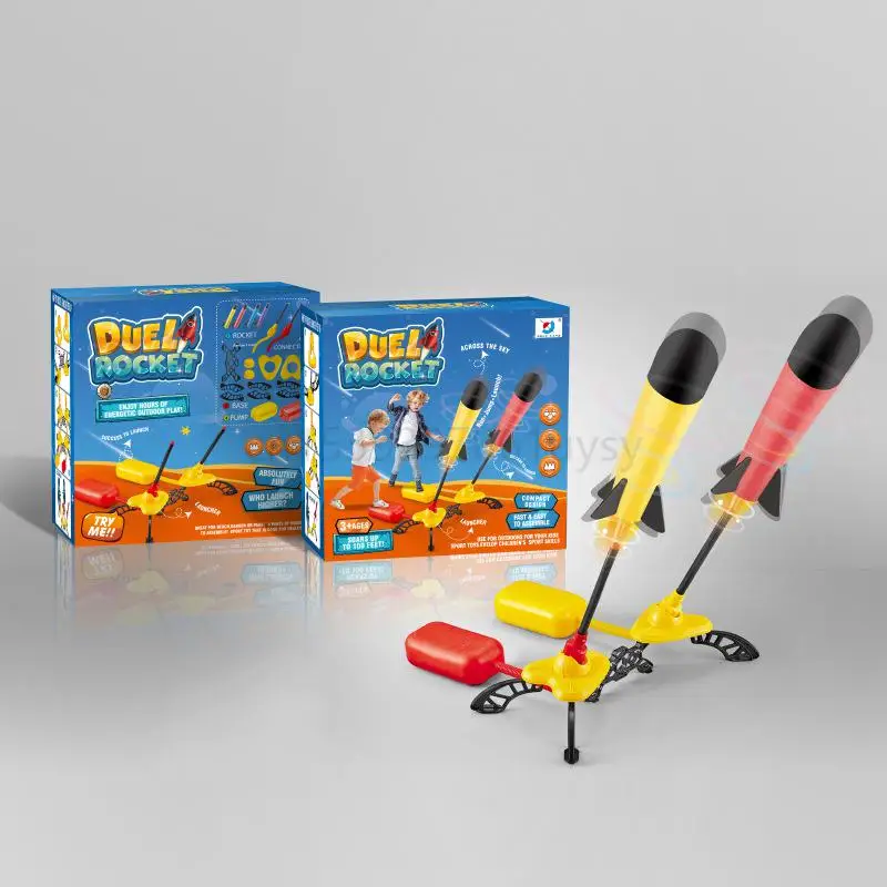 Cohete lanzador de pies para niños, juguete de seguridad al aire libre con luz intermitente, espuma Eva, algodón, parque de rifles, interacción entre padres e hijos, regalo - imagen 5