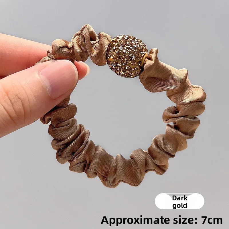 Anillos para el cabello de intestino delgado con diamantes de imitación de estilo coreano, gomas para el cabello de alta elasticidad para mujer, lazos para el cabello con diamantes de imitación de lujo.