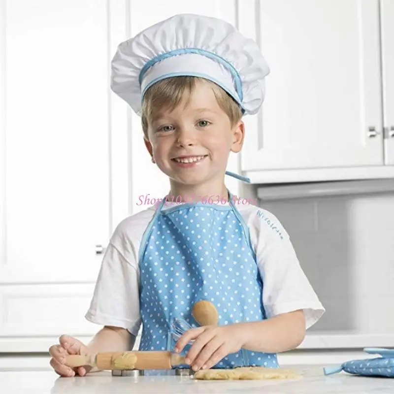 R6FD 11pcs Lindos niños para cocinar juego cochecitos, incluye delantal para niñas, gorro chef - imagen 5