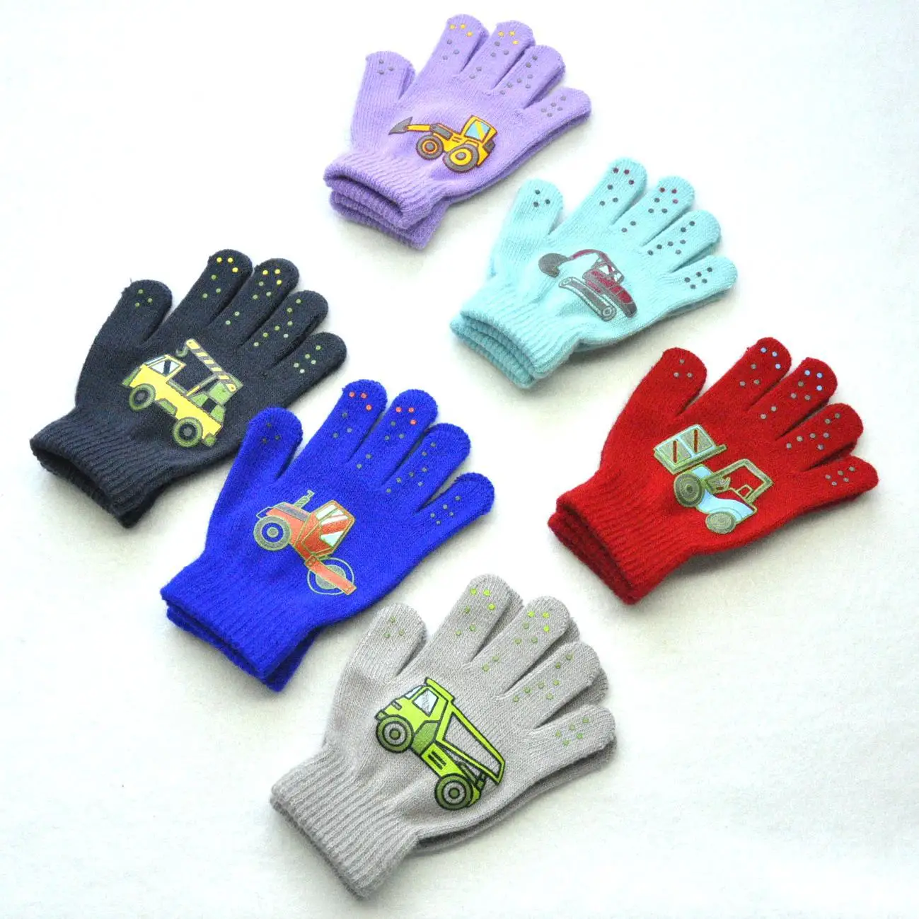 Guantes tejidos para niños de 5 a 11 años, bonitos guantes de invierno para estudiantes, coches, manoplas cálidas con dedos completos, guantes para ciclismo y esquí para niños al aire libre - imagen 2