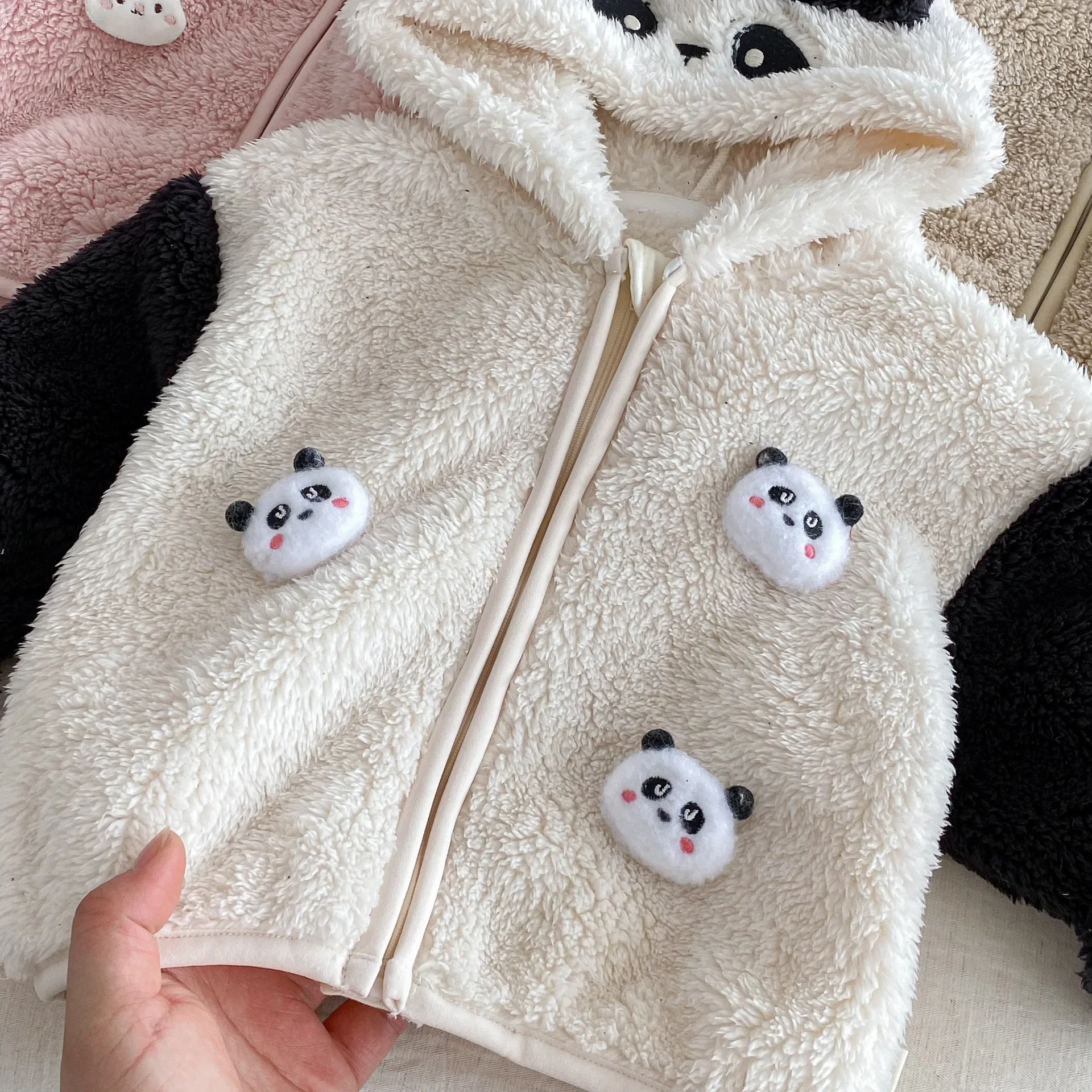 Chaqueta para niños de 0 a 5 años, Sudadera con capucha de animales, chaqueta de piel para niñas, chaqueta cálida para niños, abrigo con cremallera de animales de dibujos animados - imagen 5