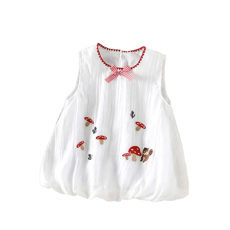Vestido de verano para niña con bordado de princesa y tul - imagen 2